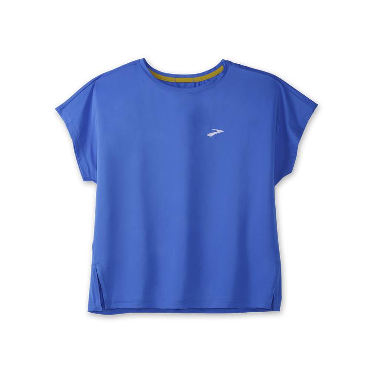 Brooks Womens Sprint Free Breathable Short Sleeve Running Shirt - Bluetiful (425160-OTK)